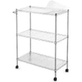 COZONY Kitchen Utility Cart, Steel Rolling Cart with Wheels Adjustable Storage Rack for Kitchen Restaurant