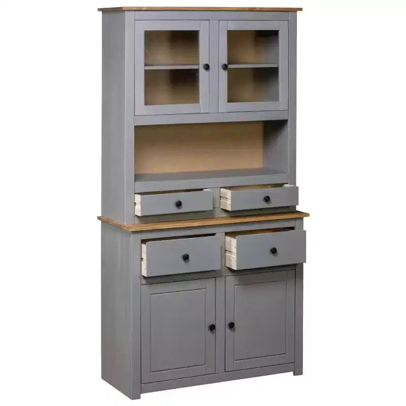 vidaXL Vitrine meuble de rangement en bois pin massif Gamme Panama