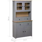 vidaXL Vitrine meuble de rangement en bois pin massif Gamme Panama