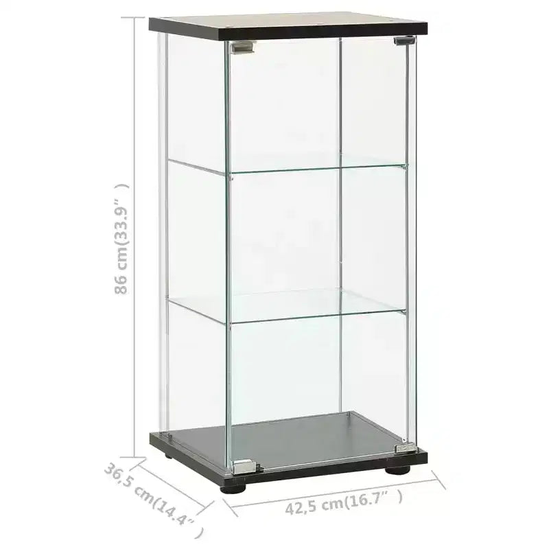 vidaXL Meuble de Rangement Bibliothèque Vitrine à 4 Étagères en Verre Trempé