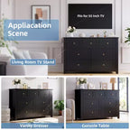 Commode moderne à 7 tiroirs pour chambre à coucher, commodes en bois de 54 po de large avec grand espace de rangement, commode sans poignée meuble TV pour salon et couloir