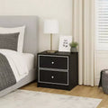 Royal Hampton Table with 2 Storage Drawers and Intricate Trimming, Black