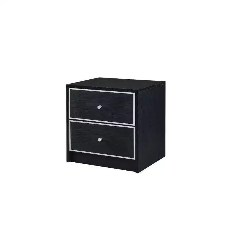 Table Royal Hampton avec 2 tiroirs de rangement et garnitures complexes, noire