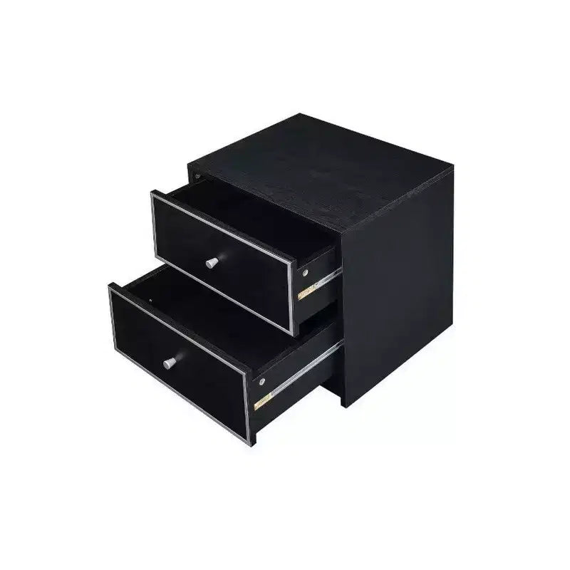 Table Royal Hampton avec 2 tiroirs de rangement et garnitures complexes, noire