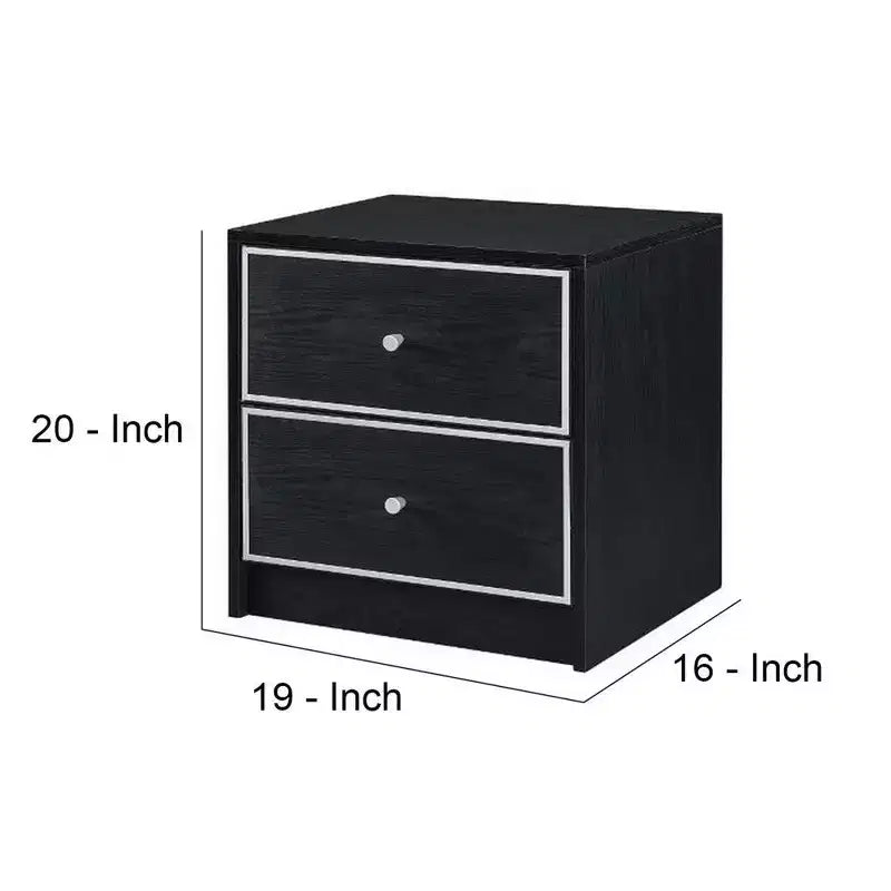 Table Royal Hampton avec 2 tiroirs de rangement et garnitures complexes, noire