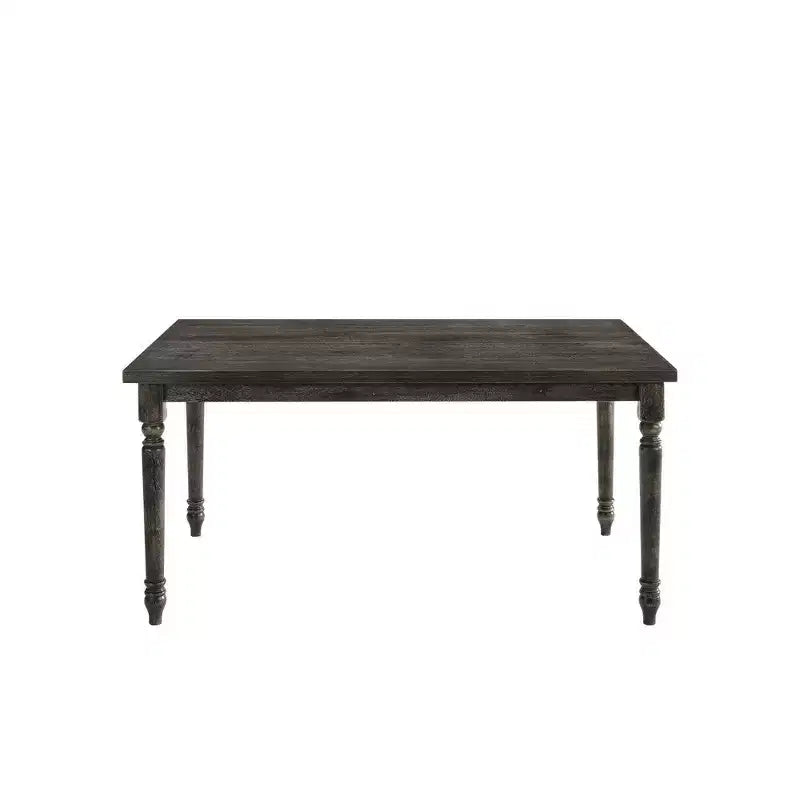 Table de salle à manger Royal Hampton en bois avec plateau rectangulaire et pieds tournés, gris