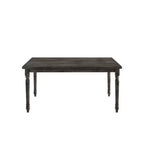 Table de salle à manger Royal Hampton en bois avec plateau rectangulaire et pieds tournés, gris