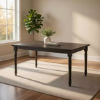 Table de salle à manger Royal Hampton en bois avec plateau rectangulaire et pieds tournés, gris