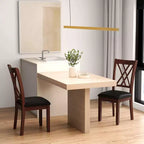 Costway Lot de 2 chaises de salle à manger, chaises de cuisine avec dossier, siège rembourré et pieds en bois d'hévéa