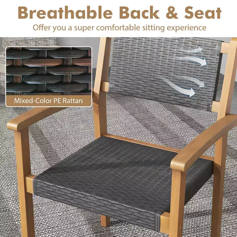 Chaise de salle à manger empilable Costway, lot de 4, avec dossier respirant et patins réglables
