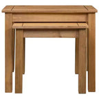 vidaXL Jeu de 2 Tables gigognes Bois de pin massif naturel