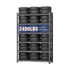 Étagère de rangement polyvalente en métal à 6 niveaux Clihome, Étagère de rangement sans vis avec conception à trou de calebasse