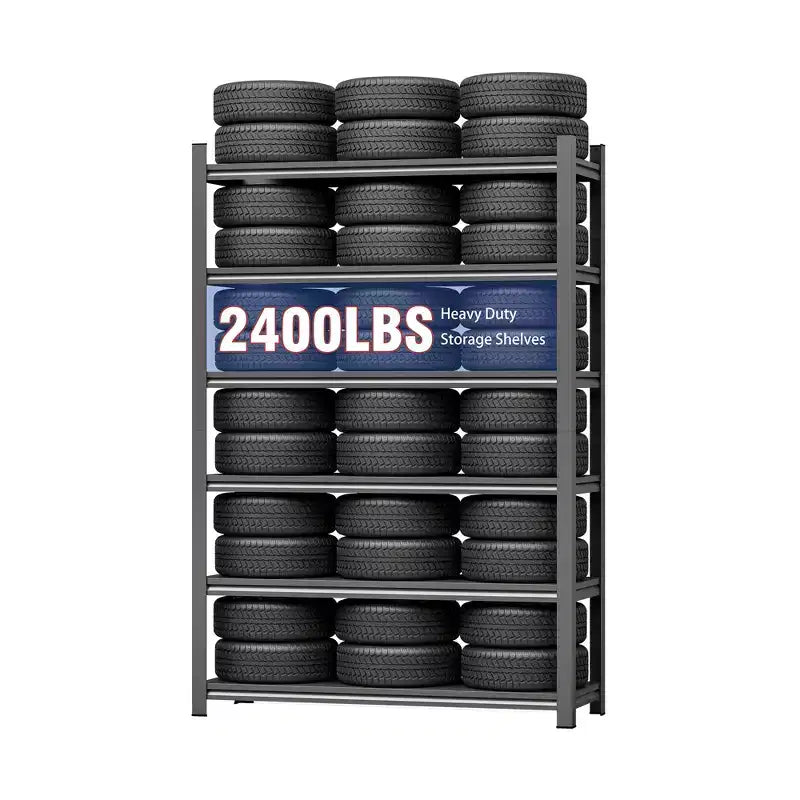 Étagère de rangement polyvalente en métal à 6 niveaux Clihome, Étagère de rangement sans vis avec conception à trou de calebasse