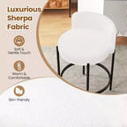 Lot de 4 tabourets de bar Costway en tissu bouclette avec dossier incurvé, cadre en métal et repose-pieds confortable