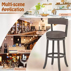 Costway Lot de 2 chaises de bar avec siège pivotant à 360°, dossier et assise rembourrée