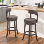 Costway Lot de 2 chaises de bar avec siège pivotant à 360°, dossier et assise rembourrée