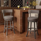 Costway Lot de 2 chaises de bar avec siège pivotant à 360°, dossier et assise rembourrée