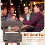 Costway Lot de 2 chaises de bar avec siège pivotant à 360°, dossier et assise rembourrée