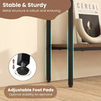 Costway Table console étroite 44 po avec étagère et deux dispositifs anti-basculement marron et noir