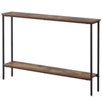 Costway Table console étroite 44 po avec étagère et deux dispositifs anti-basculement marron et noir