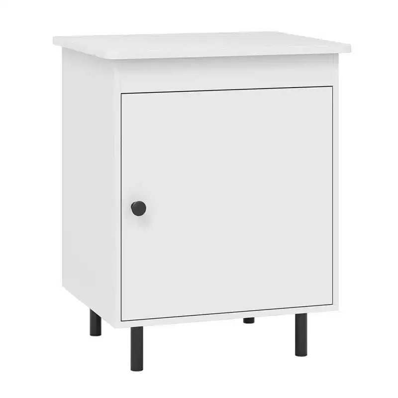 Costway Table de Chevet Moderne de Milieu de Siècle avec Porte, Pieds en Métal Robustes pour Chambre à Coucher