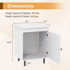 Costway Table de Chevet Moderne de Milieu de Siècle avec Porte, Pieds en Métal Robustes pour Chambre à Coucher