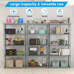 Costway Étagères de garage à 5 niveaux, étagère de rangement robuste en métal, unité de rangement utilitaire réglable pour entrepôt et sous-sol