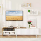 Meuble TV Costway, meuble TV moderne, meuble TV pour téléviseurs jusqu'à 80 pouces