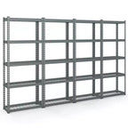 Costway 4 PCS 5-Tier Metal Shelving Unit Heavy Duty Wire Storage Rack with Anti-slip Foot Pads
