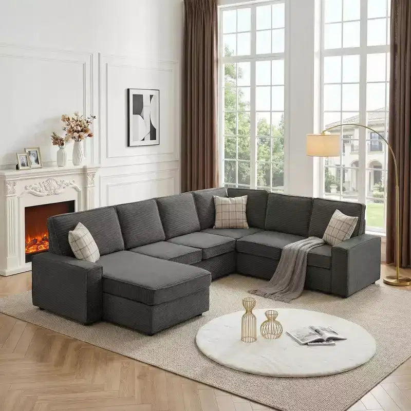 Canapé modulable en U/L avec housse amovible, canapé convertible moderne et profond, canapé-lit nuage confortable pour salon et bureau