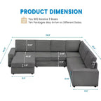 Canapé modulable en U/L avec housse amovible, canapé convertible moderne et profond, canapé-lit nuage confortable pour salon et bureau
