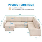Canapé modulable en U/L avec housse amovible, canapé convertible moderne et profond, canapé-lit nuage confortable pour salon et bureau