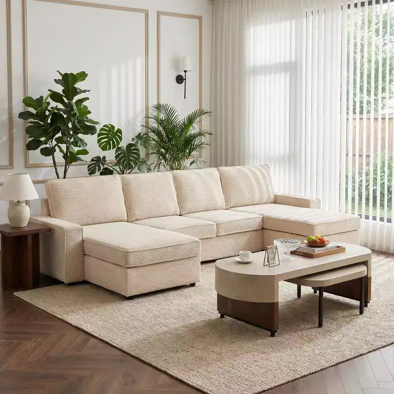 Canapé modulable en U/L avec housse amovible, canapé convertible moderne et profond, canapé-lit nuage confortable pour salon et bureau