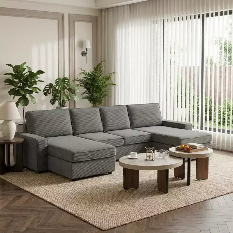 Canapé modulable en U/L avec housse amovible, canapé convertible moderne et profond, canapé-lit nuage confortable pour salon et bureau