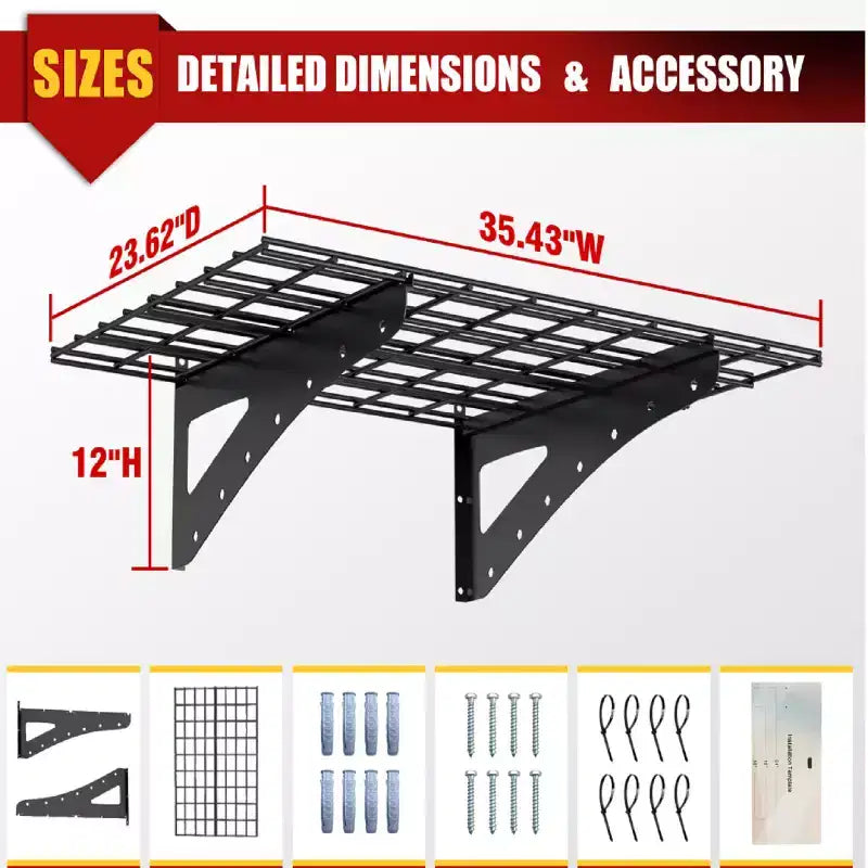 Étagère murale Clihome 60 x 90 cm en métal robuste multifonctionnelle