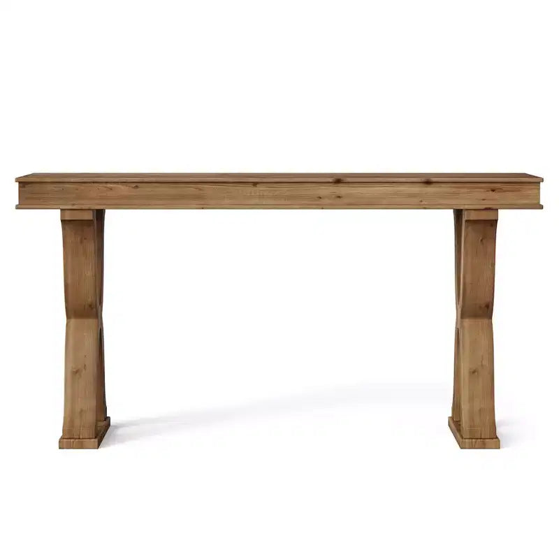 Console en bois massif Lantine de 63 pouces, table d'entrée étroite de style ferme avec pieds en X pour salon, couloir ou foyer, montage facile