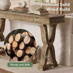 Console en bois massif Lantine de 63 pouces, table d'entrée étroite de style ferme avec pieds en X pour salon, couloir ou foyer, montage facile