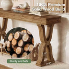 Console en bois massif Lantine de 63 pouces, table d'entrée étroite de style ferme avec pieds en X pour salon, couloir ou foyer, montage facile