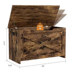 Banc de rangement en bois de 76 cm avec charnière de sécurité, grand coffre à chaussures, montage facile
