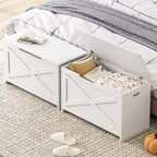 Banc de rangement en bois de 76 cm avec charnière de sécurité, grand coffre à chaussures, montage facile