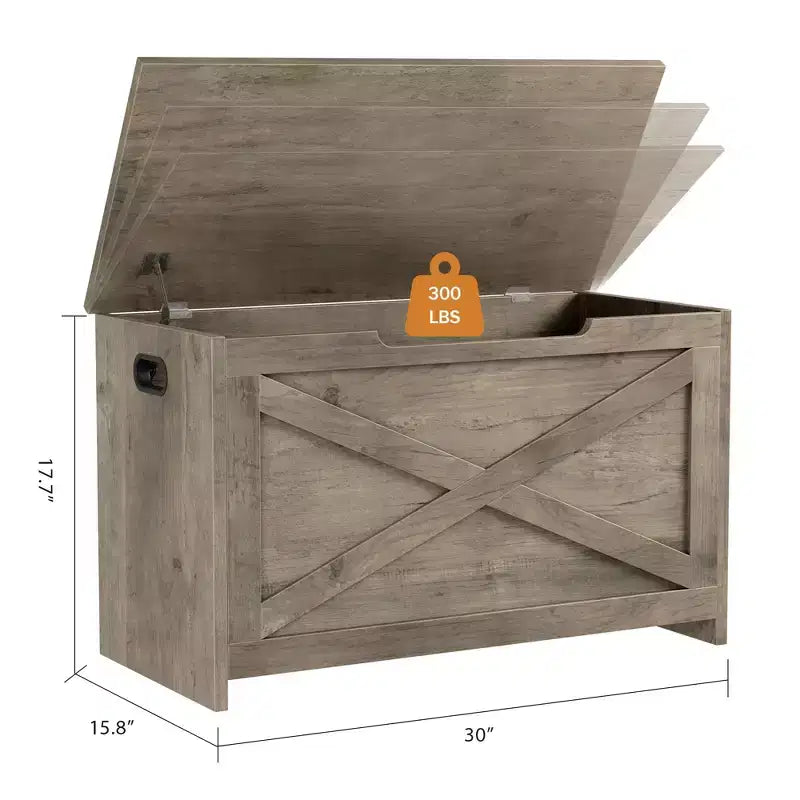 Banc de rangement en bois de 76 cm avec charnière de sécurité, grand coffre à chaussures, montage facile
