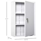 Armoire à pharmacie murale en acier, 3 étagères, boîte d'urgence pour salle de bain et cuisine