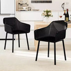 Lot de 2 chaises de salle à manger modernes Costway en plastique, fauteuils de cuisine avec dossier en maille respirante