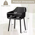 Lot de 2 chaises de salle à manger modernes Costway en plastique, fauteuils de cuisine avec dossier en maille respirante