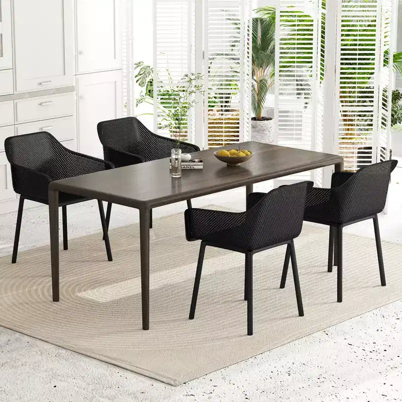 Lot de 2 chaises de salle à manger modernes Costway en plastique, fauteuils de cuisine avec dossier en maille respirante