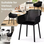 Lot de 2 chaises de salle à manger modernes Costway en plastique, fauteuils de cuisine avec dossier en maille respirante