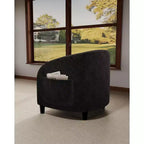 Fauteuil d'appoint en velours, fauteuil club confortable avec accoudoirs, fauteuil crapaud rembourré et moelleux pour salon, chambre, bureau, salle d'attente