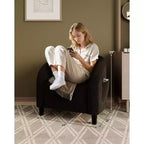 Fauteuil d'appoint en velours, fauteuil club confortable avec accoudoirs, fauteuil crapaud rembourré et moelleux pour salon, chambre, bureau, salle d'attente