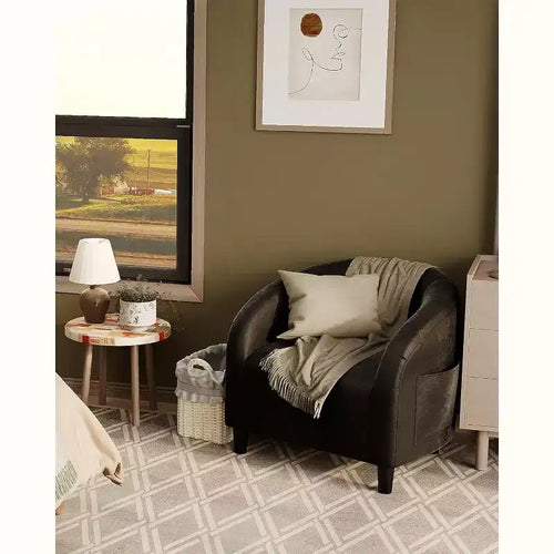 Fauteuil d'appoint en velours, fauteuil club confortable avec accoudoirs, fauteuil crapaud rembourré et moelleux pour salon, chambre, bureau, salle d'attente