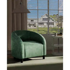 Fauteuil d'appoint en velours, fauteuil club confortable avec accoudoirs, fauteuil crapaud rembourré et moelleux pour salon, chambre, bureau, salle d'attente